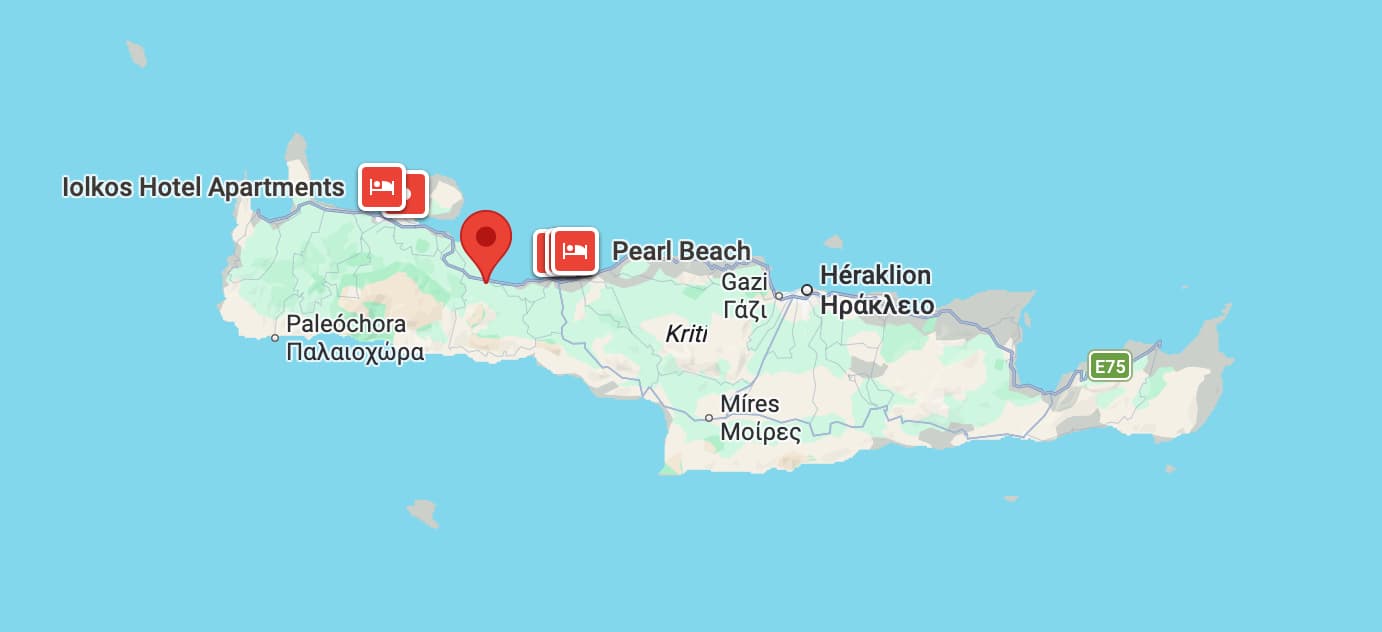 Georgioupolis sur la carte de la Crète.