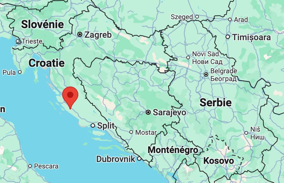 Pristeg sur une carte Google Maps.