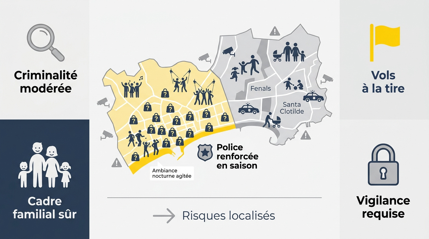 Carte des zones de vigilance et de sécurité à Lloret del Mar