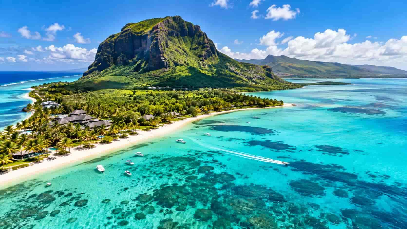 Un lagon à l'île Maurice.