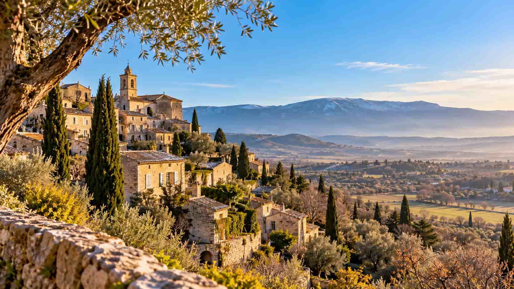 Un village de Provence en hiver.